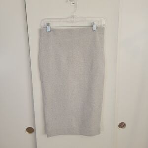 Express Light Gray Ribber Pencil Skirt